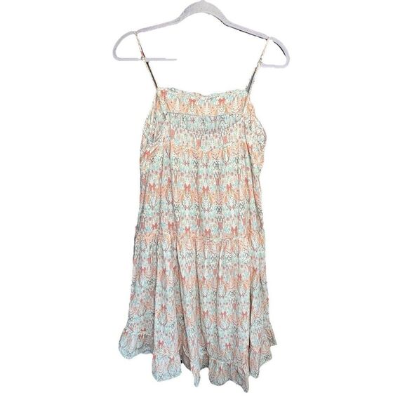 Anthropologie SATURDAY SUNDAY Cynthia Tiered Dress Women’s Size Medium Peach - Picture 3 of 10